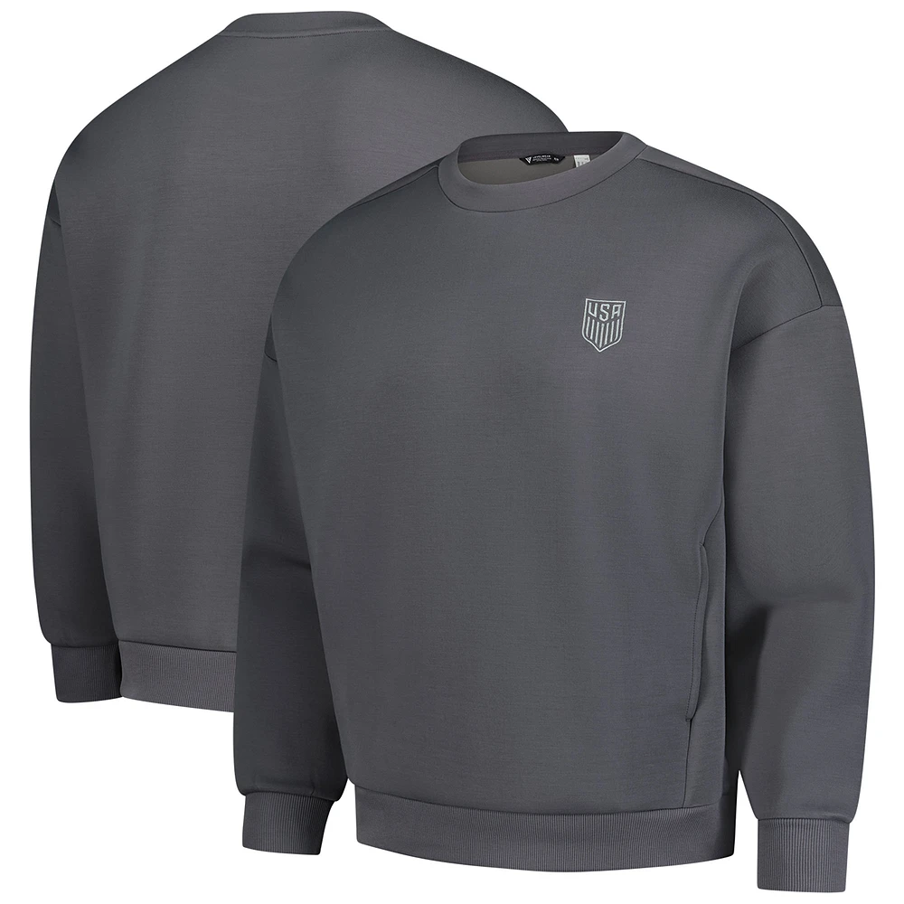 Men's Levelwear Gray USMNT Luxe Signature Lineage Tri-Blend Pullover Sweatshirt