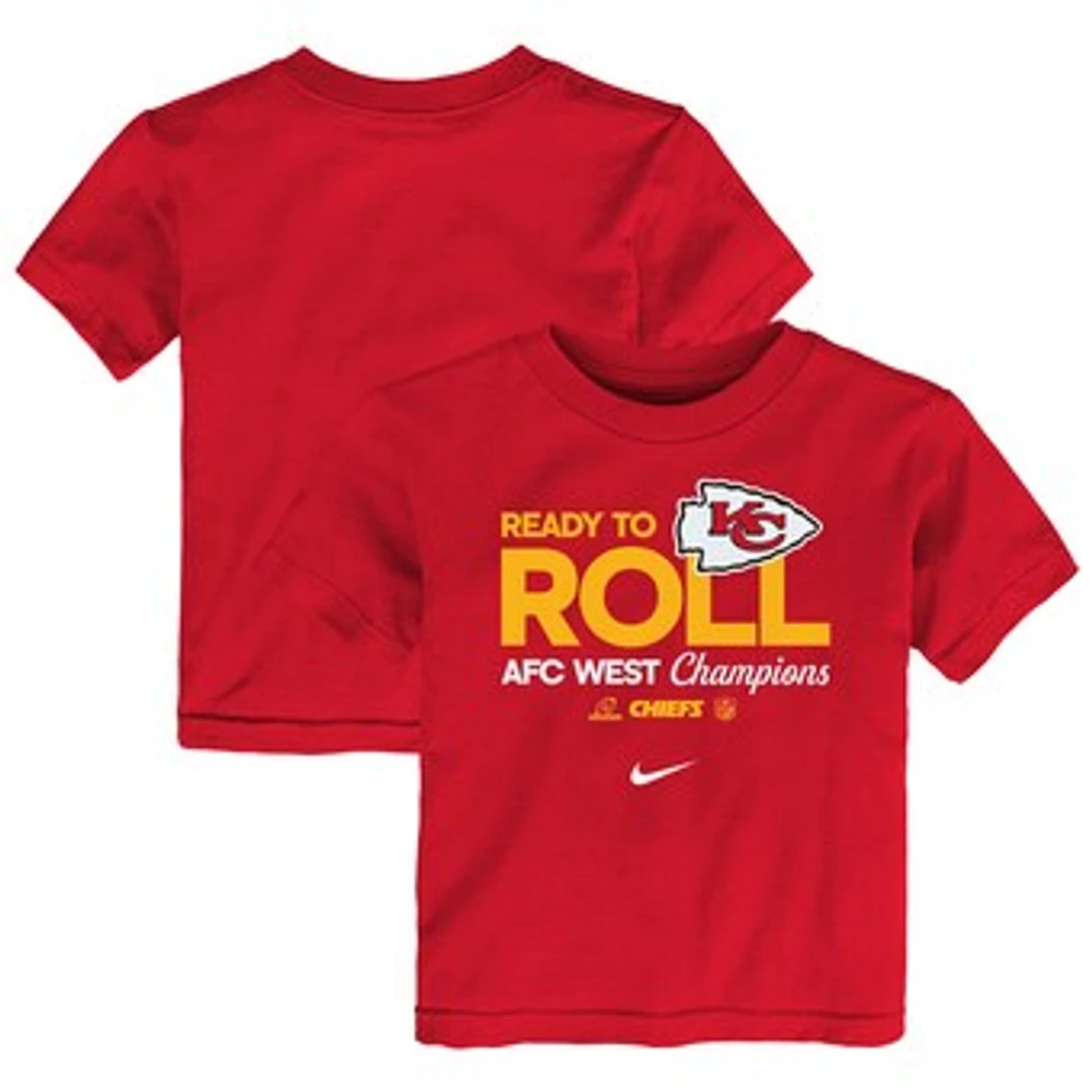 Youth Nike Red Kansas City Chiefs 2024 AFC West Division Champions Locker Room Trophy Collection T-Shirt