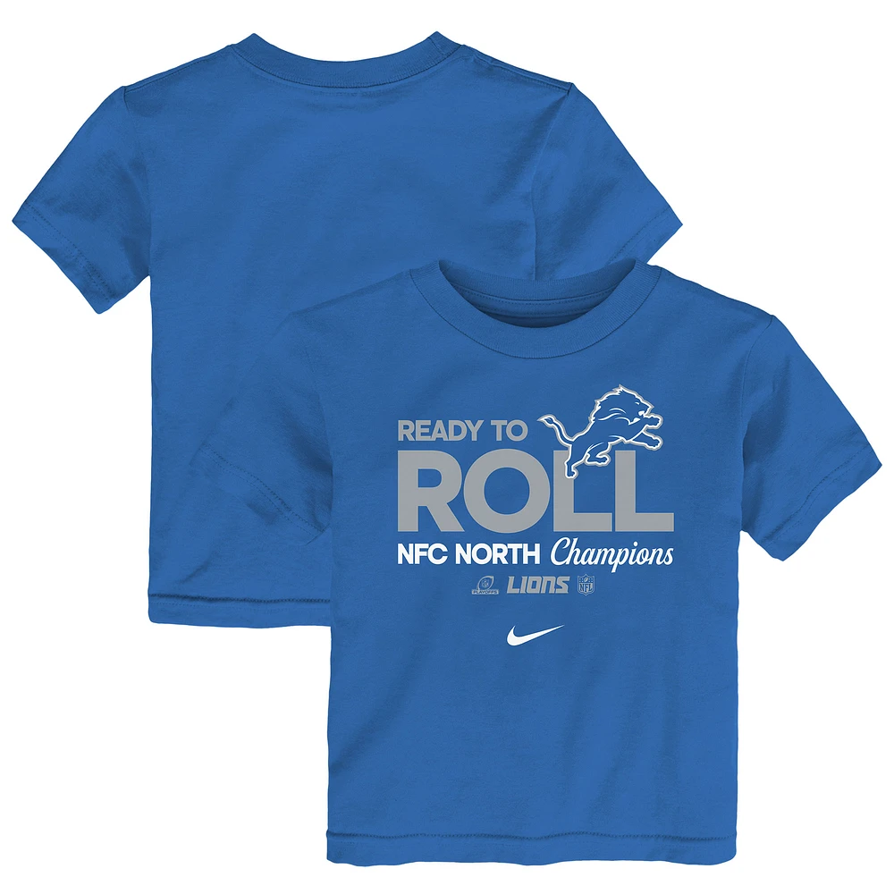 Toddler Nike Blue Detroit Lions 2024 NFC North Division Champions Locker Room Trophy Collection T-Shirt