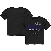 Toddler Nike Black Baltimore Ravens 2024 AFC North Division Champions Locker Room Trophy Collection T-Shirt