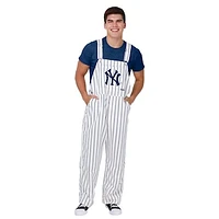 Men's FOCO  White New York Yankees Pinstripe Bib Overalls
