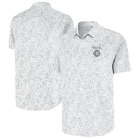Men's Antigua White Chicago Cubs Cactus Spring Training Lush Button-Up Shirt
