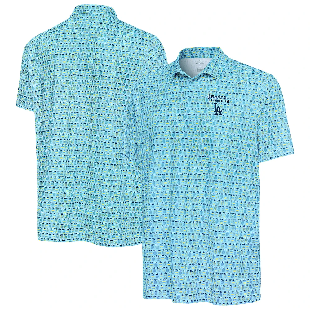Men's Antigua Blue Los Angeles Dodgers Cactus Spring Training Crowns Polo