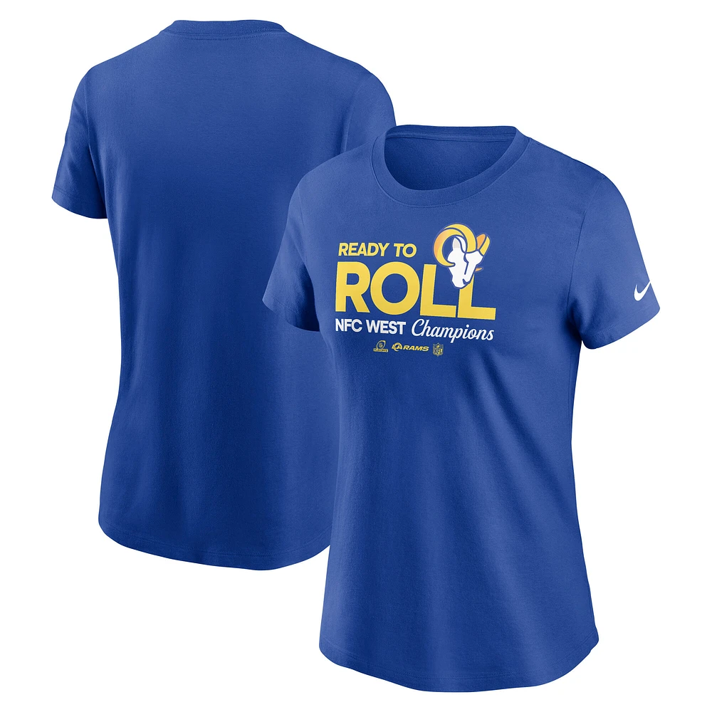 Women's Nike Royal Los Angeles Rams 2024 NFC West Division Champions Locker Room Trophy Collection T-Shirt