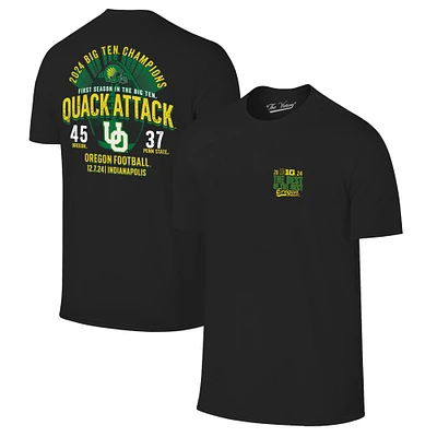 Men's Black Oregon Ducks 2024 Big Ten Football Conference Champions Quack Attack Score T-Shirt