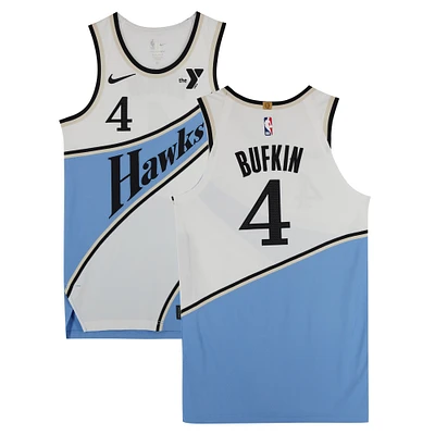 Kobe Bufkin Atlanta Hawks Game-Used #4 White City Edition Nike Jersey vs. Dallas Mavericks on November 25, 2024 - Size 44+4