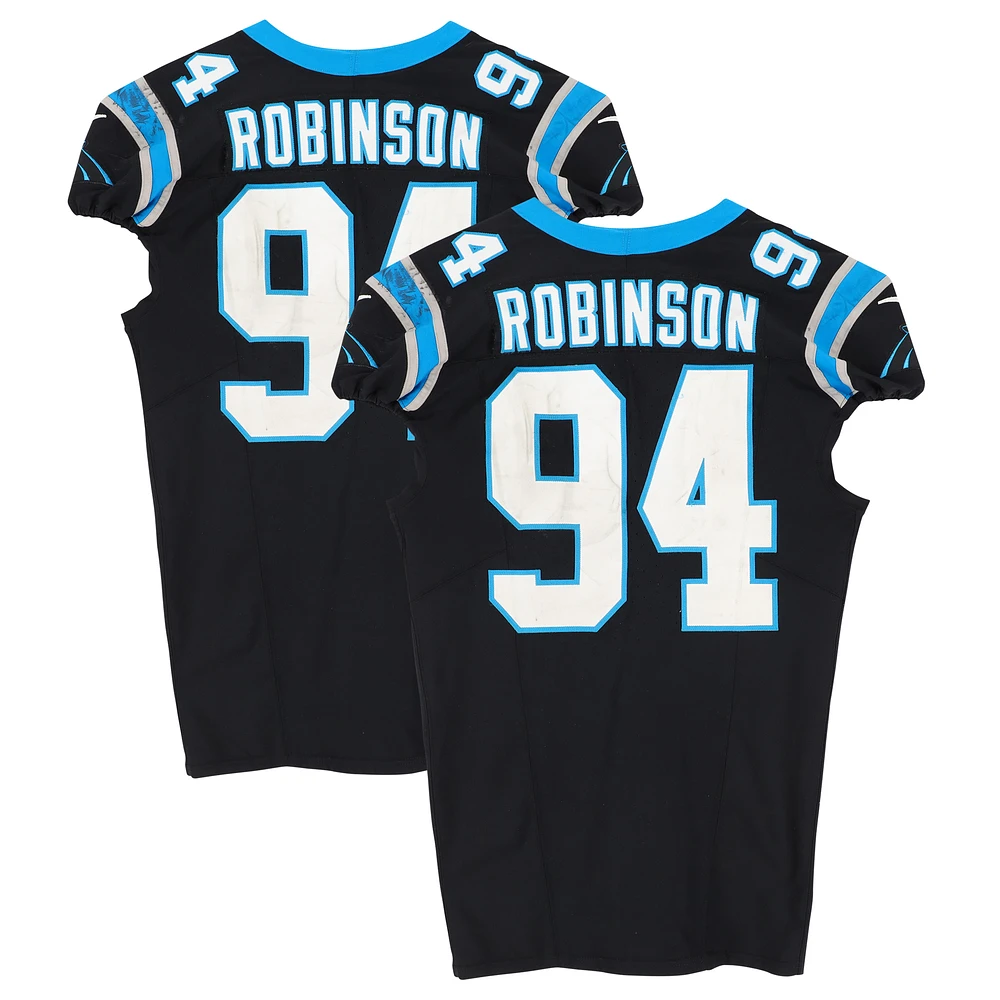 A'Shawn Robinson Carolina Panthers Game-Used #94 Black Jersey vs. Tampa Bay Buccaneers on December 1, 2024