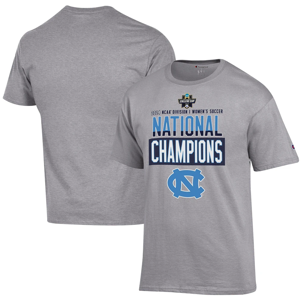 Men's Champion Gray North Carolina Tar Heels 2024 NCAA Women's Soccer National Champions Locker Room T-Shirt