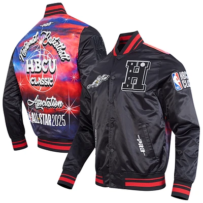 Unisex Pro Standard  Black 2025 NBA All-Star Game x HBCU Full-Snap Satin Jacket