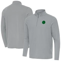 Men's Antigua Gray Golden State Warriors St. Patrick's Day Intent Quarter-Zip Jacket
