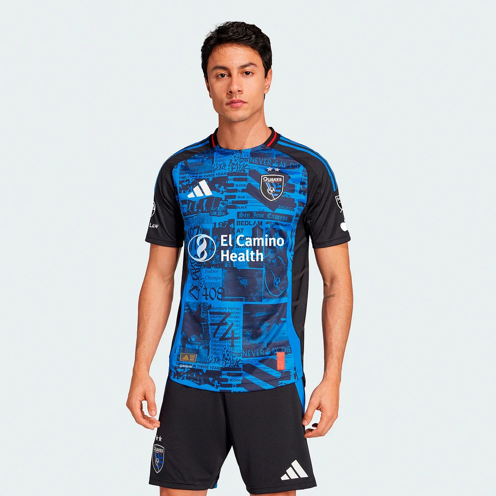 Men's adidas Black San Jose Earthquakes 2025 Headliner Authentic Jersey
