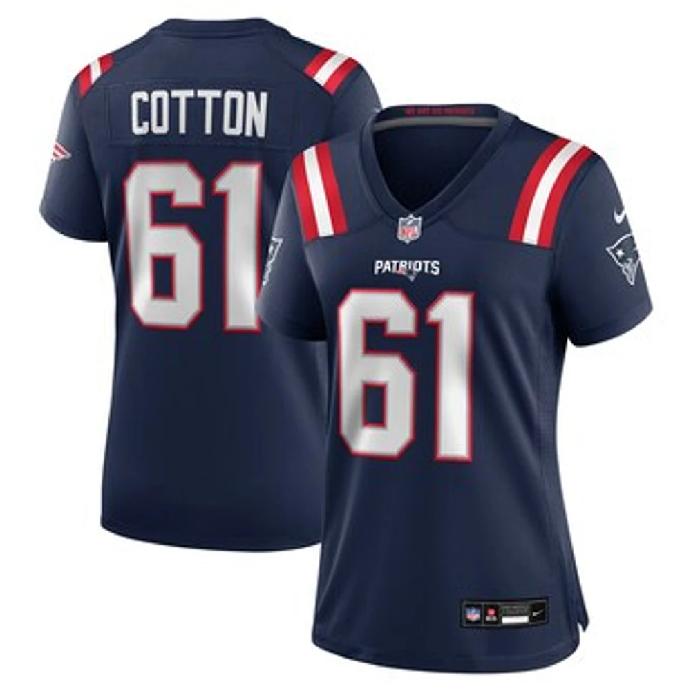 Women's Nike Lester Cotton Sr.  Navy New England Patriots Team Game Jersey