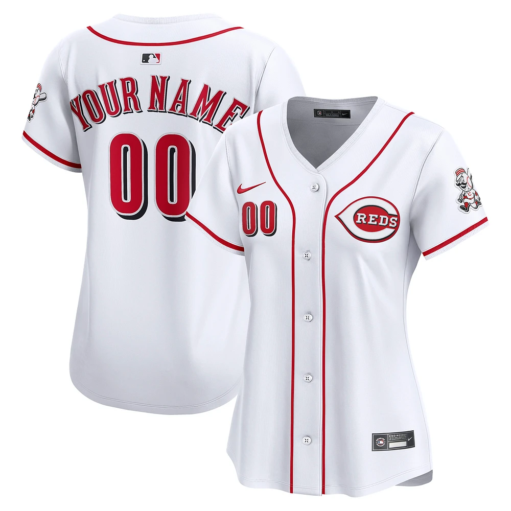 Women's Nike White Cincinnati Reds Home Limited Custom Jersey
