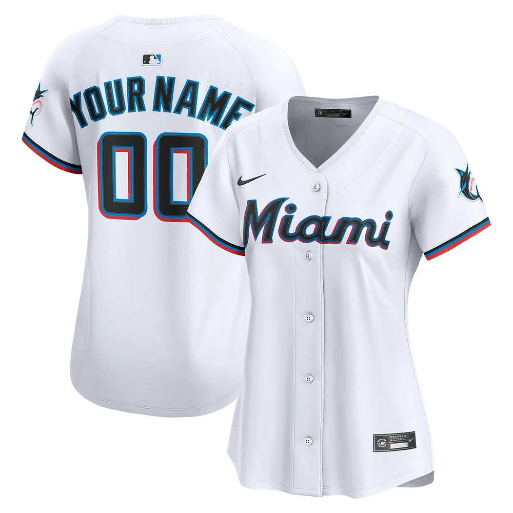 Women's Nike White Miami Marlins Home Limited Custom Jersey