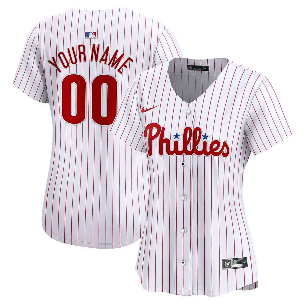 Women's Nike White Philadelphia Phillies Home Limited Custom Jersey