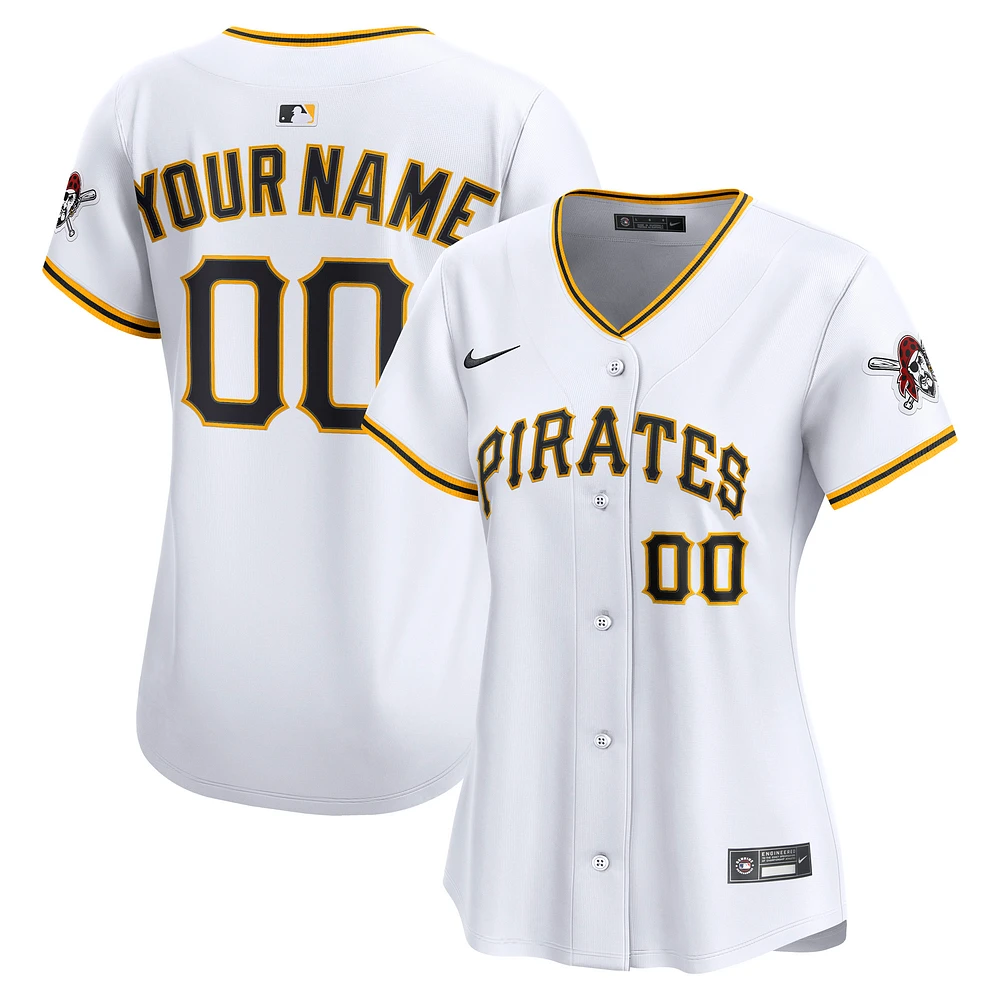 Women's Nike White Pittsburgh Pirates Home Limited Custom Jersey