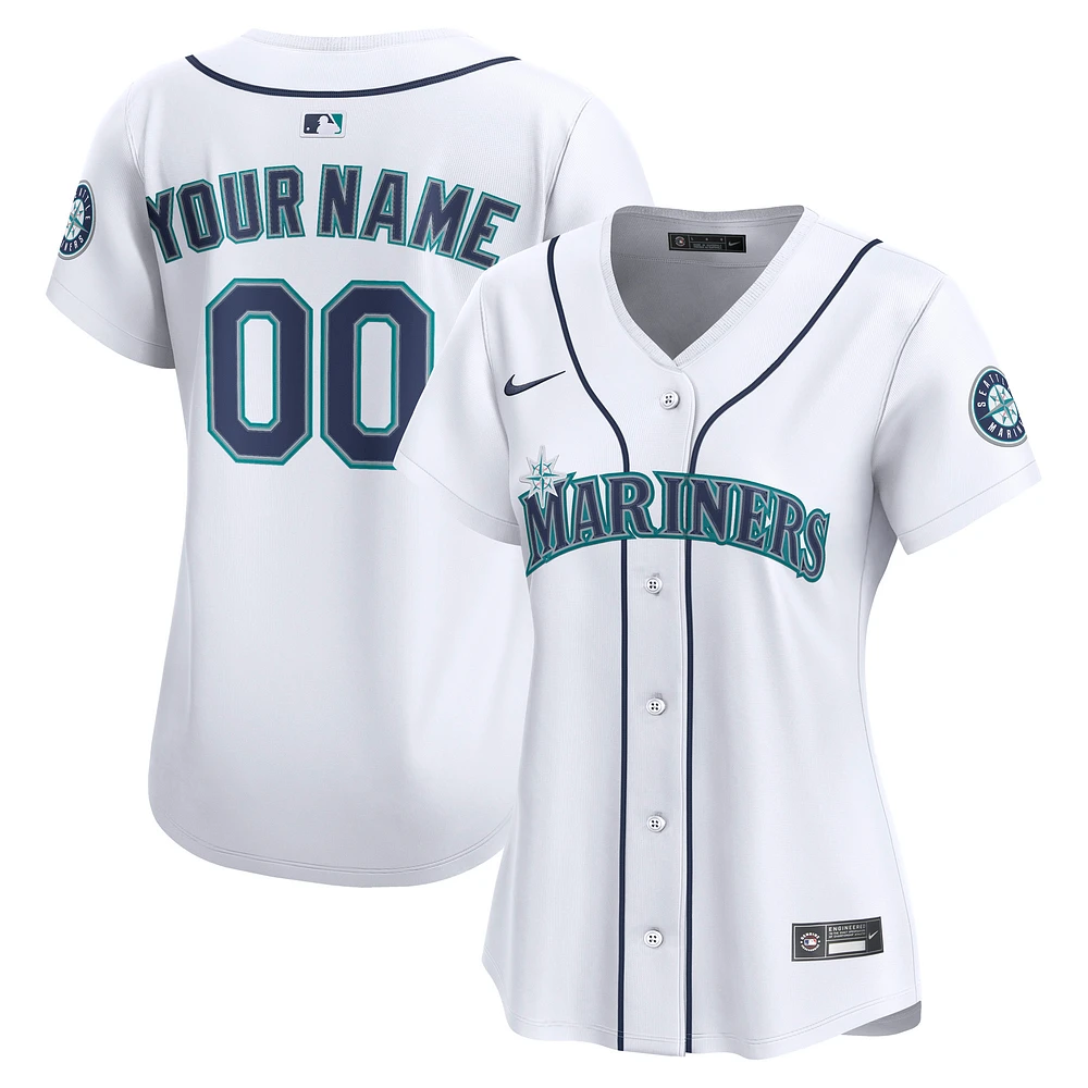 Women's Nike White Seattle Mariners Home Limited Custom Jersey