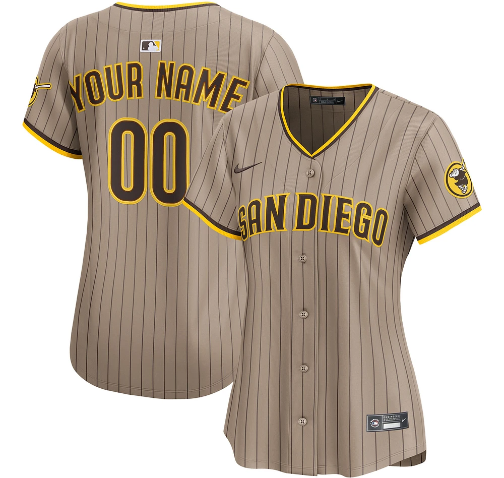 Women's Nike Sand San Diego Padres Alternate Limited Custom Jersey