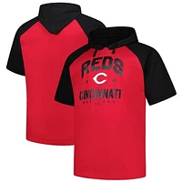Men's Profile Red Cincinnati Reds Big & Tall Short Sleeve Pullover Hoodie