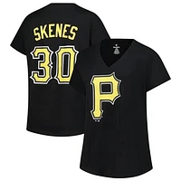 Women's Profile Paul Skenes Black Pittsburgh Pirates Plus Name & Number V-Neck T-Shirt