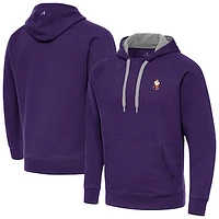 Men's Antigua Purple Clemson Standing Tiger Golf Victory Raglan Pullover Hoodie