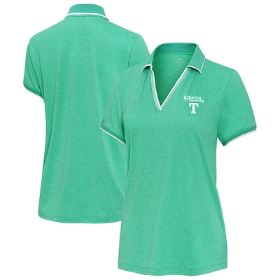 Women's Antigua  Green Texas Rangers Spring Training Courtyard V-Neck Polo