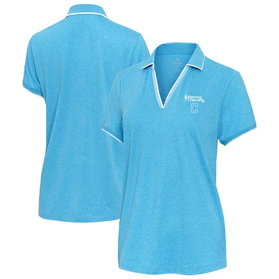 Women's Antigua Cleveland Guardians Spring Training Courtyard V-Neck Polo