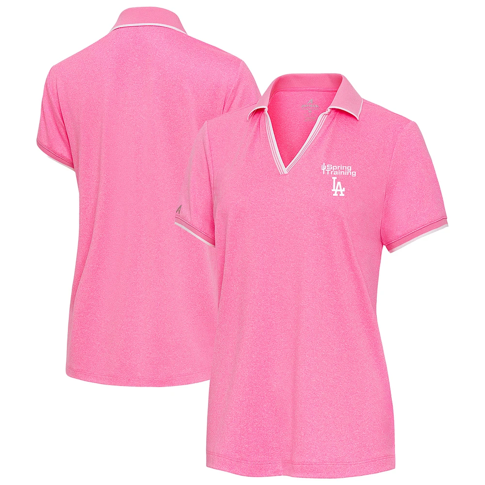 Women's Antigua Los Angeles Dodgers Spring Training Courtyard V-Neck Polo