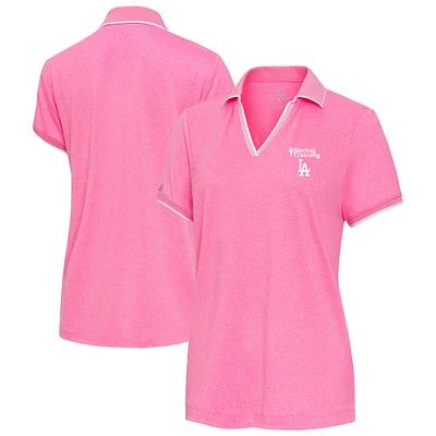 Women's Antigua Los Angeles Dodgers Spring Training Courtyard V-Neck Polo