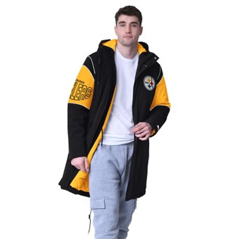 Men's Starter  Black Pittsburgh Steelers Dynasty Polyfill Stadium Full-Zip Jacket