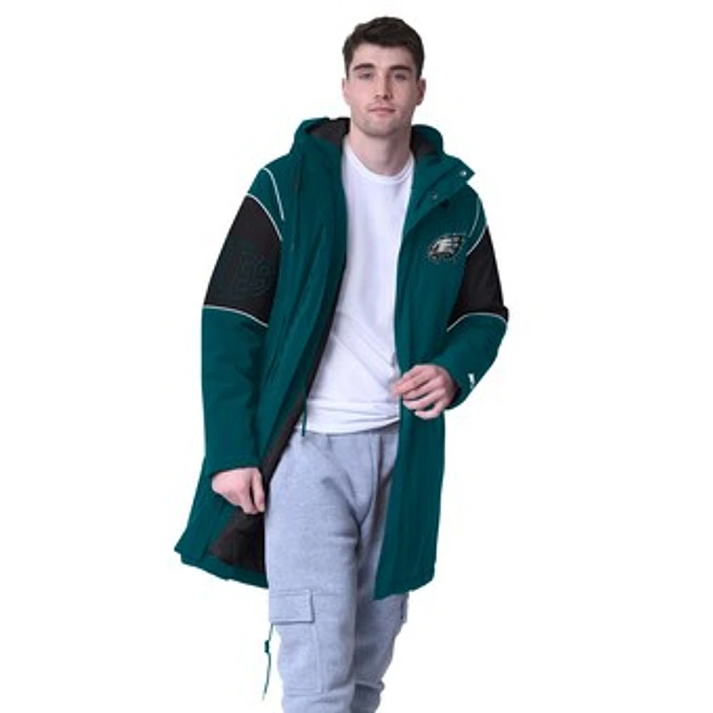 Men's Starter  Midnight Green Philadelphia Eagles Dynasty Polyfill Stadium Full-Zip Jacket