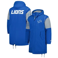 Men's Starter Blue Detroit Lions Dynasty Polyfill Stadium Full-Zip Jacket