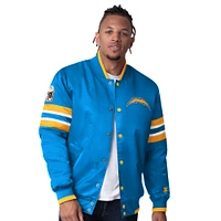 Men's Starter Powder Blue Los Angeles Chargers Scout I Full-Snap Varsity Jacket