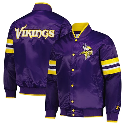 Men's Starter Purple Minnesota Vikings Scout I Full-Snap Varsity Jacket