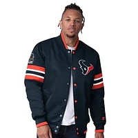 Men's Starter Navy Houston Texans Scout I Full-Snap Varsity Jacket