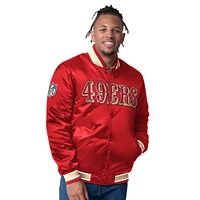 Men's Starter Scarlet/Gold San Francisco 49ers Satin Varsity Full-Snap Reversible Jacket