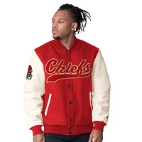 Men's Starter  Red Kansas City Chiefs Complete Game Satin Varsity Full-Snap Jacket