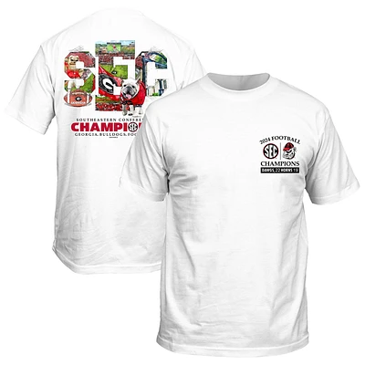 Youth White Georgia Bulldogs 2024 SEC Football Conference Champions T-Shirt