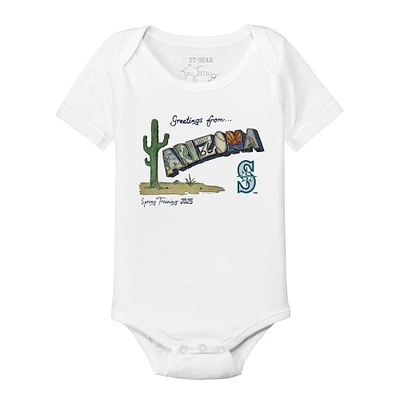 Infant Tiny Turnip White Seattle Mariners Spring Training 2025 Bodysuit