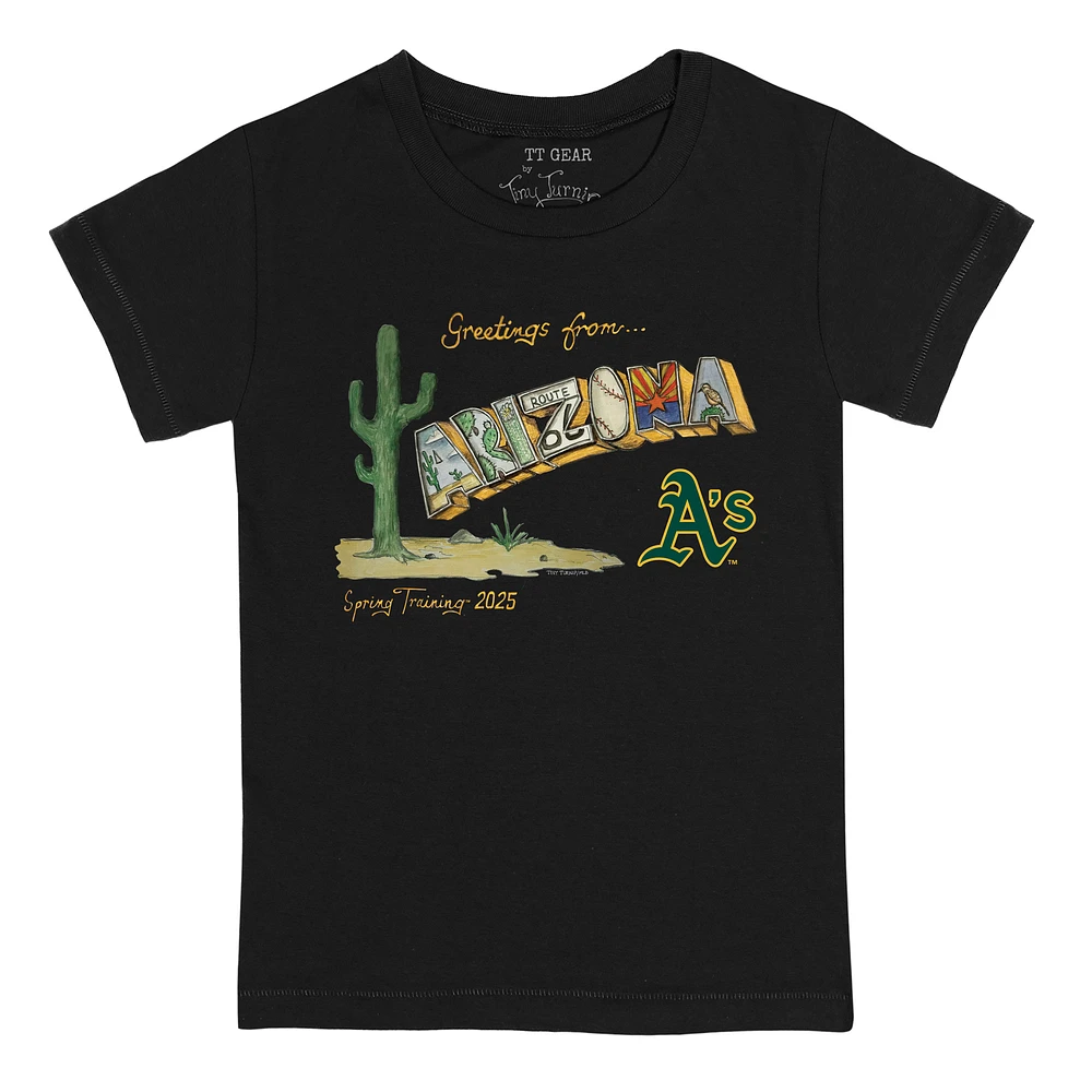 Youth Tiny Turnip Black Athletics 2025 Spring Training Cactus League T-Shirt