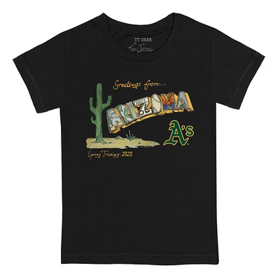 Youth Tiny Turnip Black Athletics 2025 Spring Training Cactus League T-Shirt