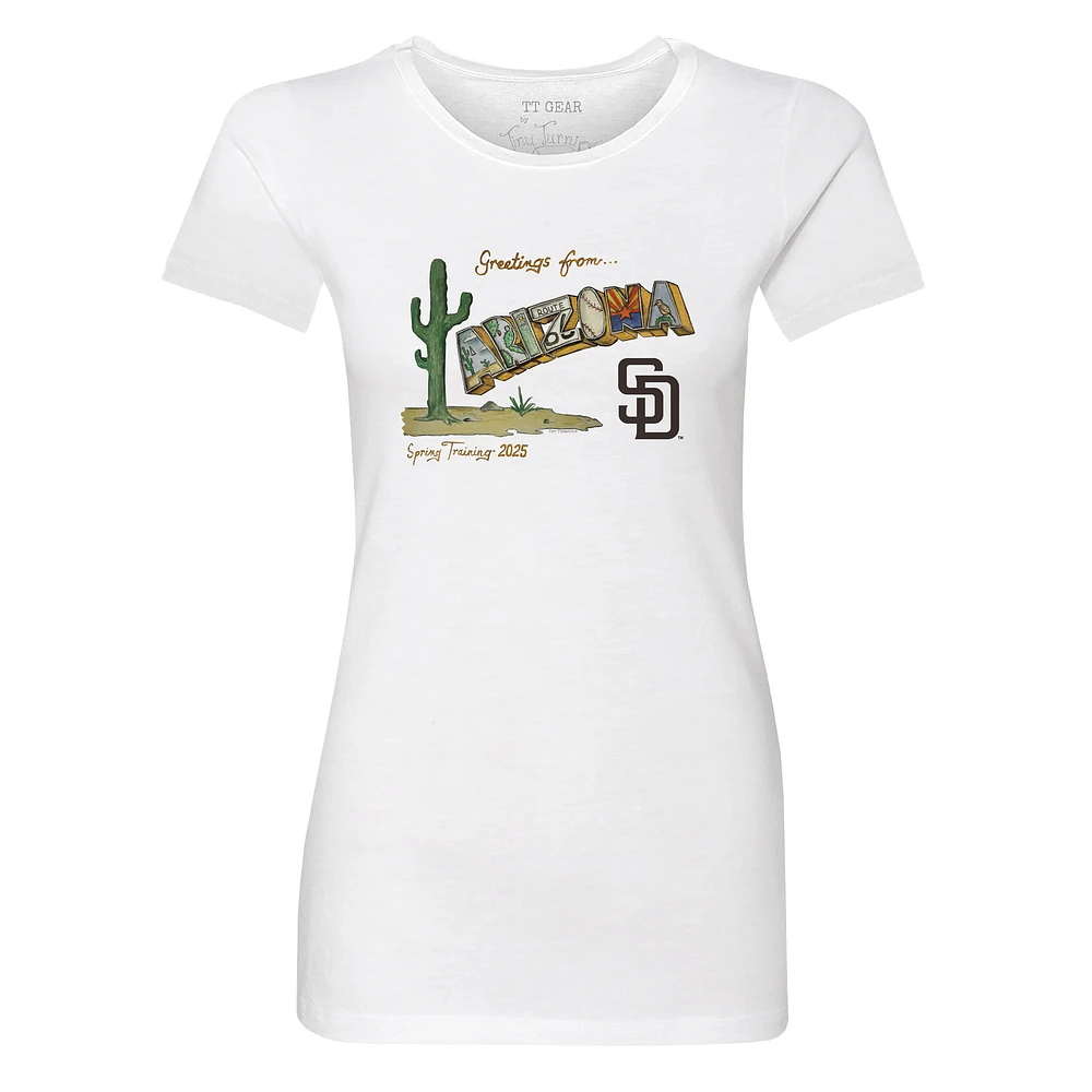 Women's Tiny Turnip San Diego Padres White Spring Training 2025 T-Shirt