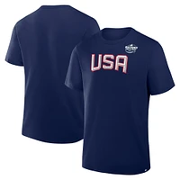 Men's Fanatics Navy USA 2025 4 Nations Face-Off Primary Logo T-Shirt