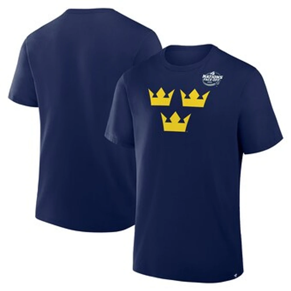 Men's Fanatics Navy Sweden 2025 4 Nations Face-Off Primary Logo T-Shirt