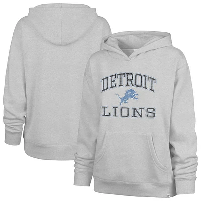 Women's '47  Gray Detroit Lions Clarity Naomi Pullover Hoodie