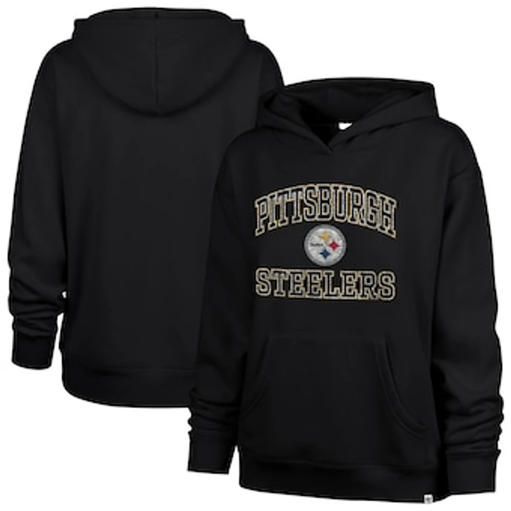 Women's '47  Black Pittsburgh Steelers Clarity Naomi Pullover Hoodie