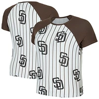 Women's Concepts Sport  White San Diego Padres Outbound Pinstripe Raglan T-Shirt