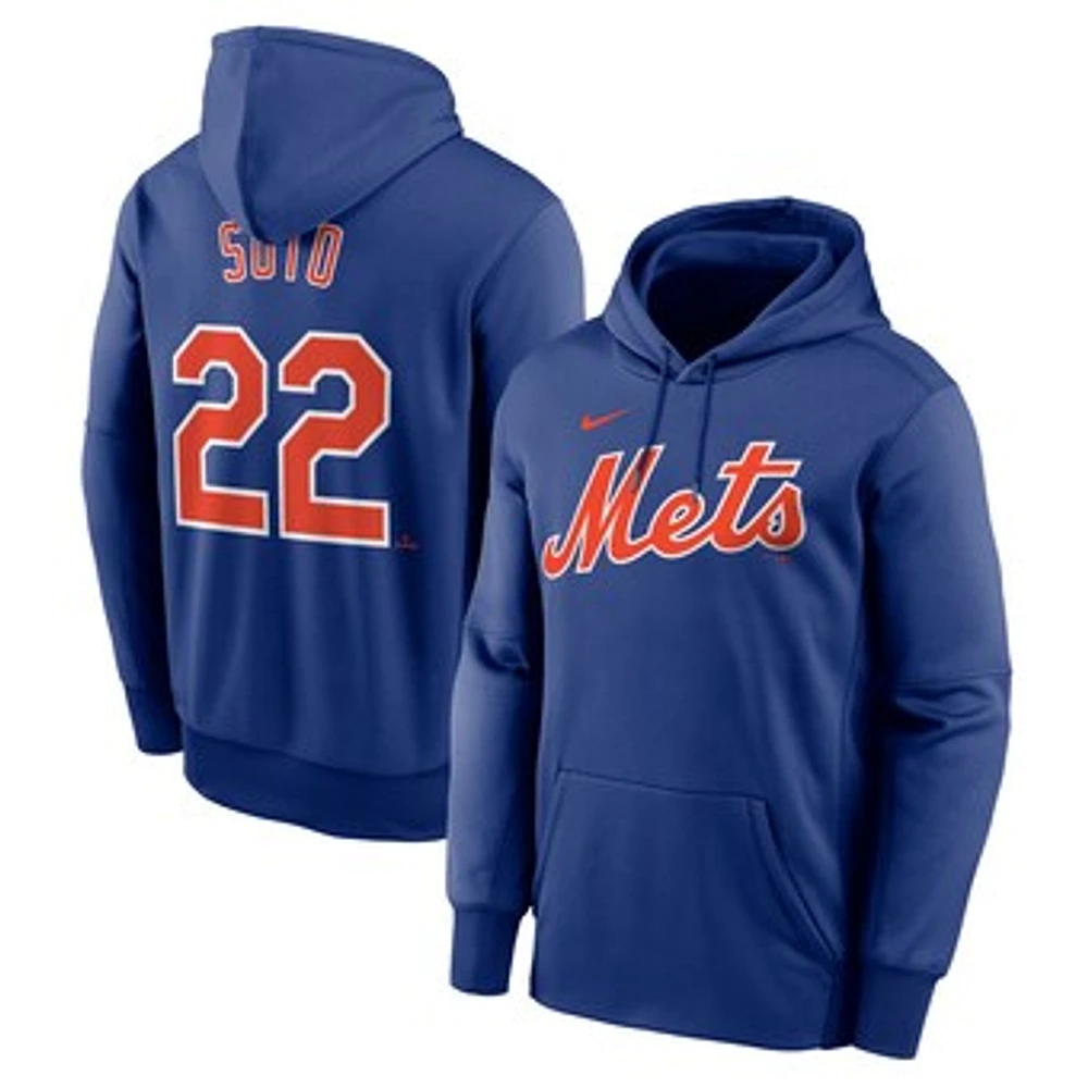 Men's Nike Juan Soto Royal New York Mets Name & Number Pullover Hoodie