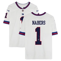 Malik Nabers New York Giants Autographed Nike White Limited Jersey