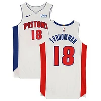 Tosan Evbuomwan Detroit Pistons Game-Used #18 White Jersey vs. New York Knicks on February 26, 2024